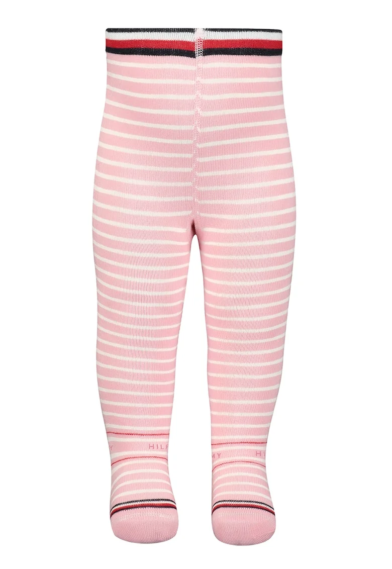 Dres din amestec de bumbac cu model in dungi, Roz pal