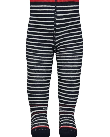 Dres din amestec de bumbac cu model in dungi, Alb/Bleumarin