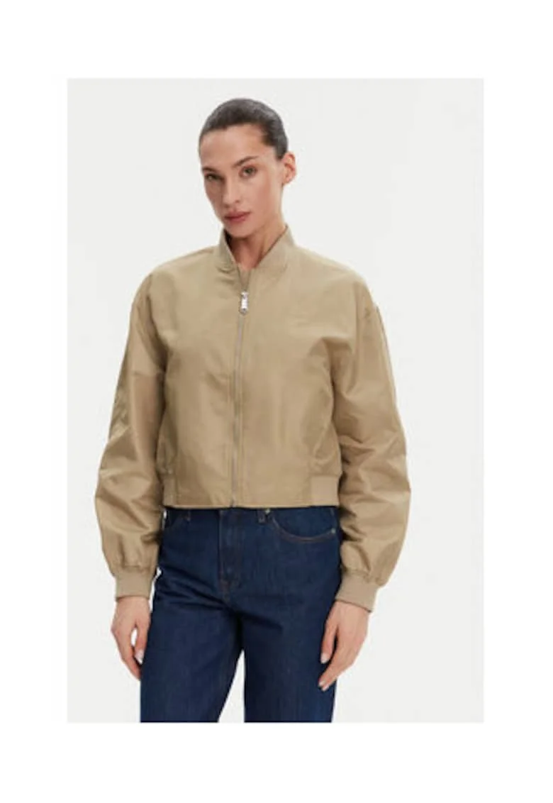 Geaca bomber dama,  bej, nylon reciclat, Bej