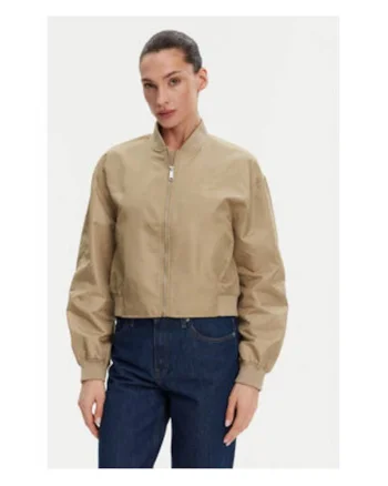 Geaca bomber dama,  bej, nylon reciclat, Bej