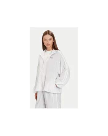 Bluza sport dama,  argintie, nailon reciclat