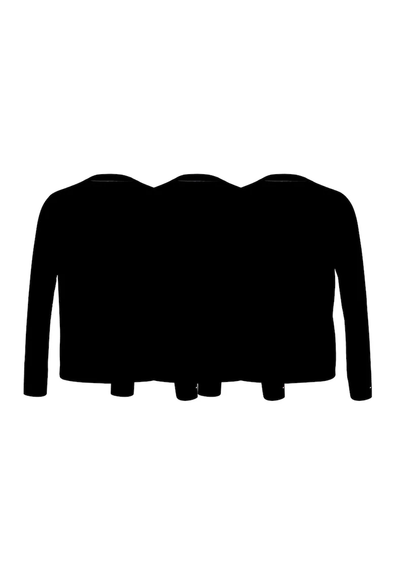 Set de bluze slim fit de casa - 3 piese, Negru