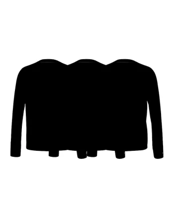 Set de bluze slim fit de casa - 3 piese, Negru