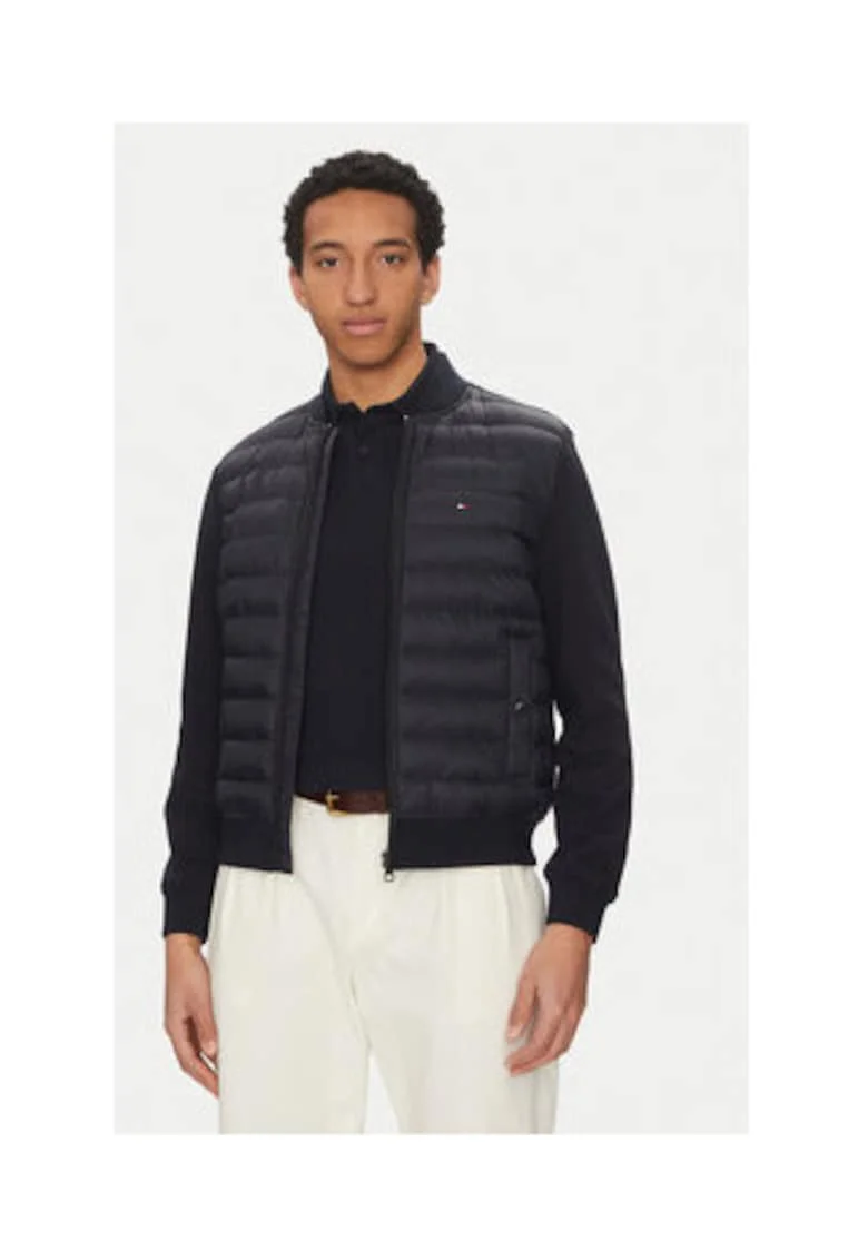 Geaca bomber barbati,  bleumarin, 100% poliamida, 72% bumbac organic, 28% poliester