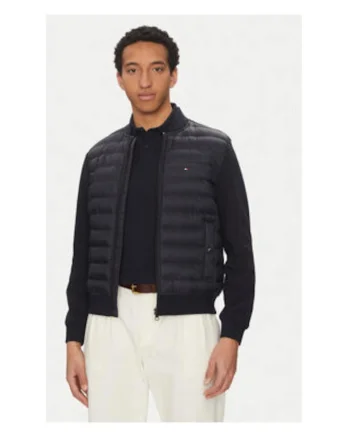 Geaca bomber barbati,  bleumarin, 100% poliamida, 72% bumbac organic, 28% poliester
