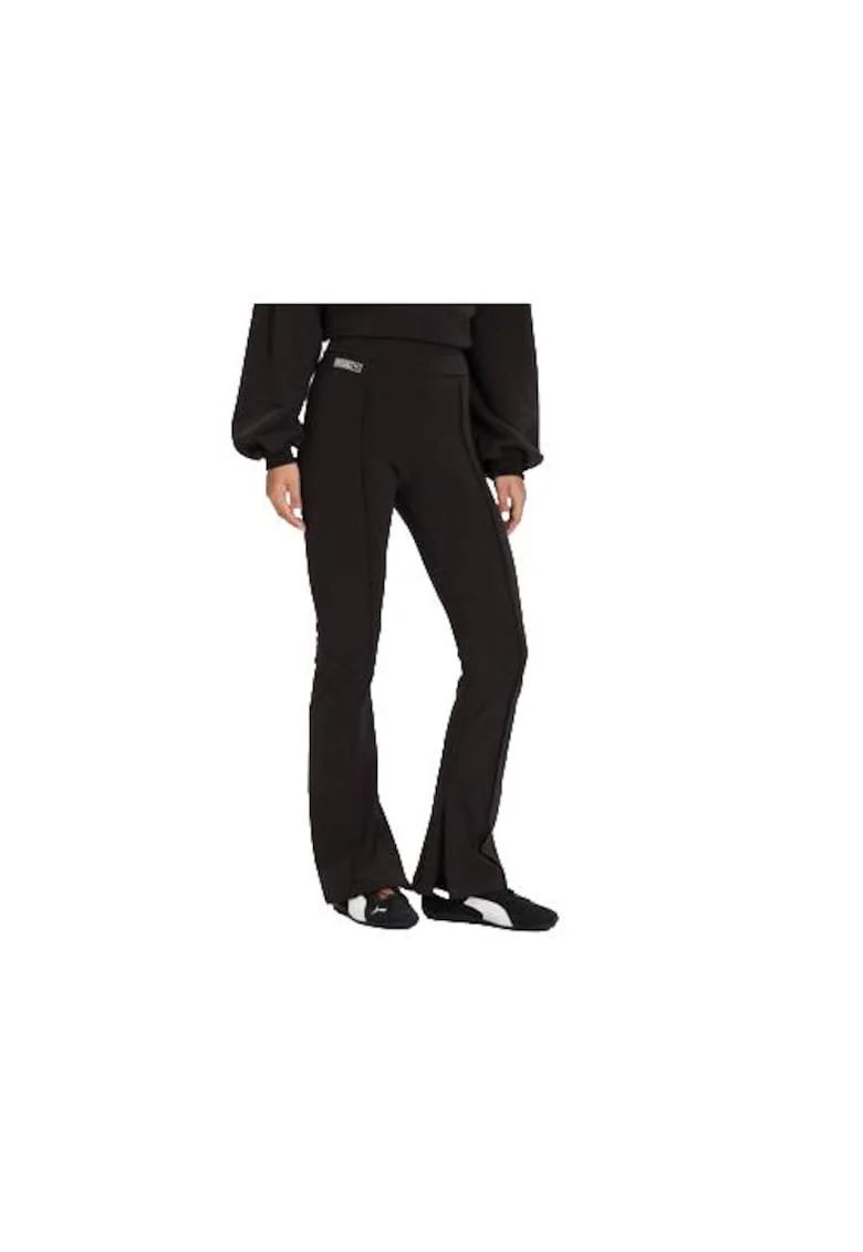 Pantaloni sport dama,  negru, 64% bumbac, 27% bumbac reciclat,