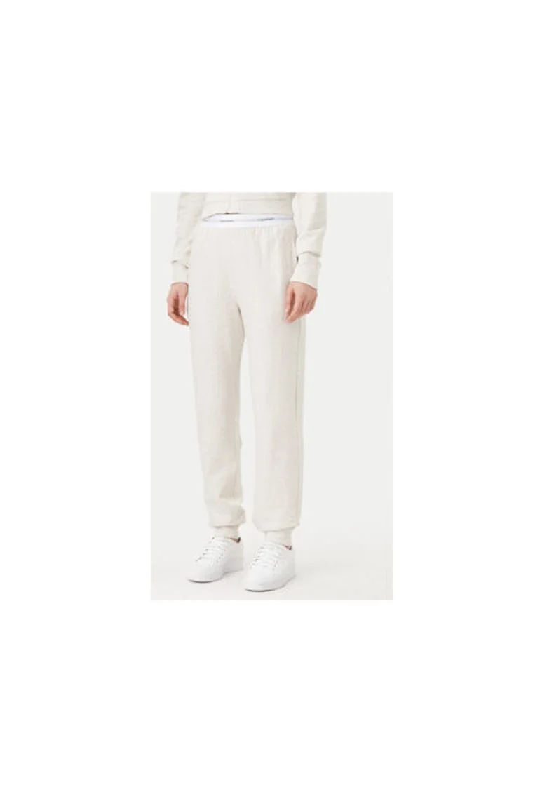 Pantaloni sport dama,  bej, bumbac/poliester,