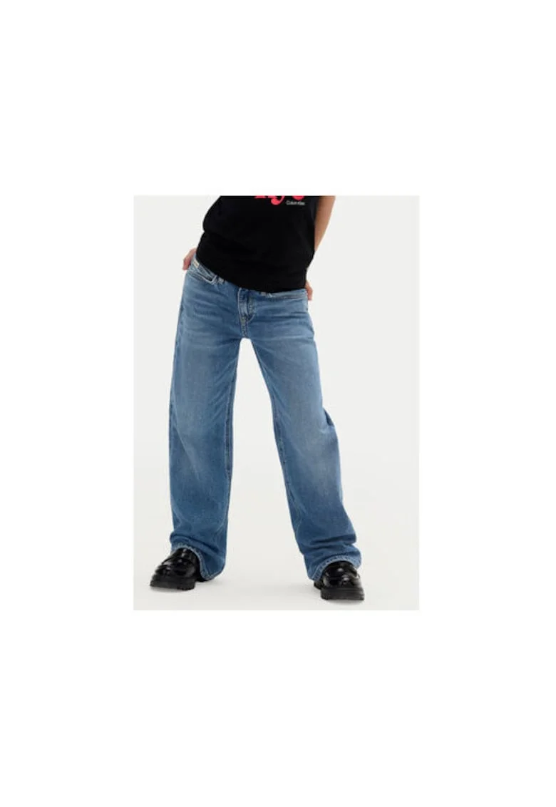 Pantaloni fete,  albastru, bumbac/elastan, Albastru