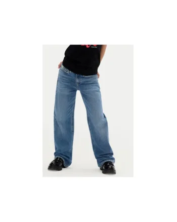 Pantaloni fete,  albastru, bumbac/elastan, Albastru