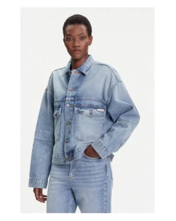 Geaca denim dama,  albastru, bumbac,