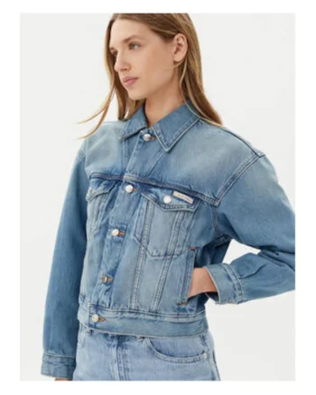 Jacheta denim dama,  Albastru, 100% bumbac,