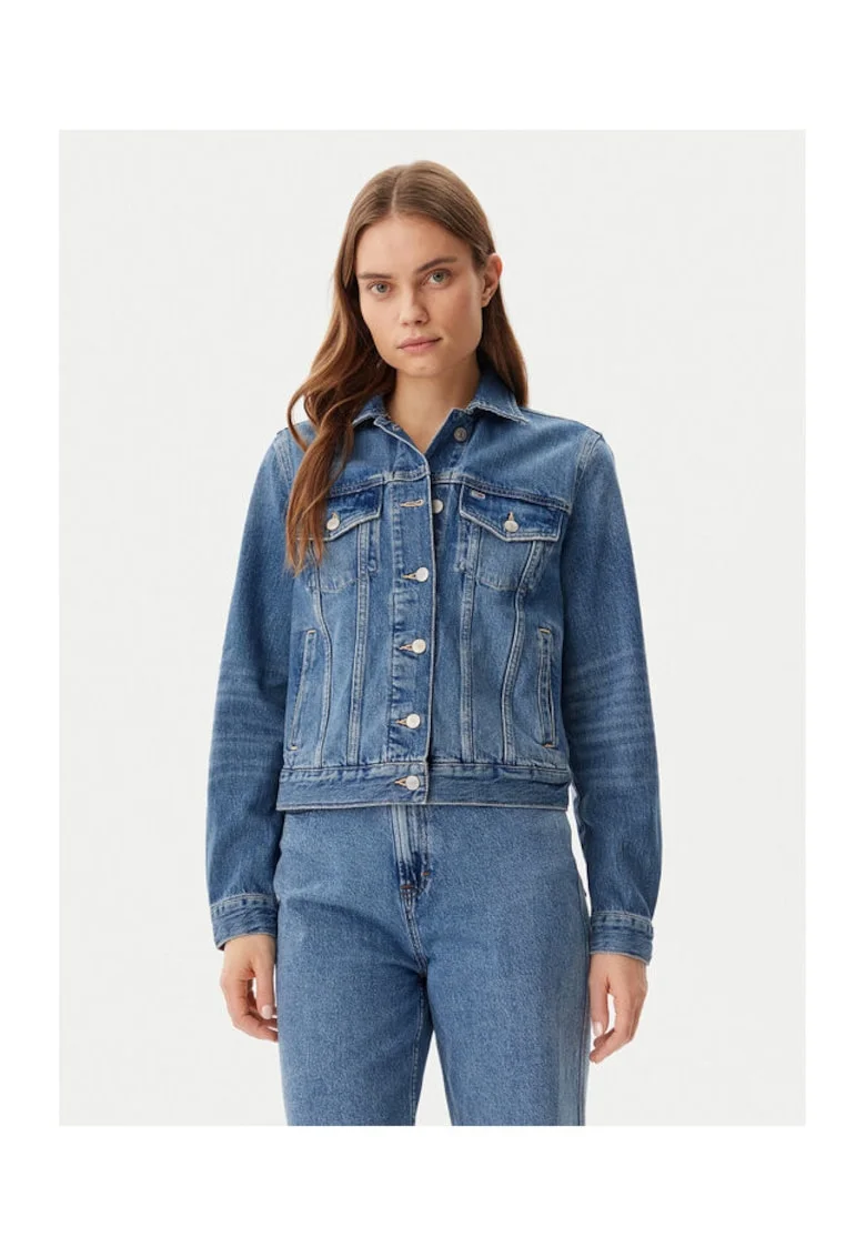 Geaca de blugi Dama,  Albastru, 69% bumbac, 30% bumbac reciclat, 1% elastan