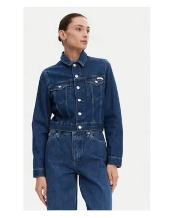 Geaca denim dama,  albastru, bumbac,