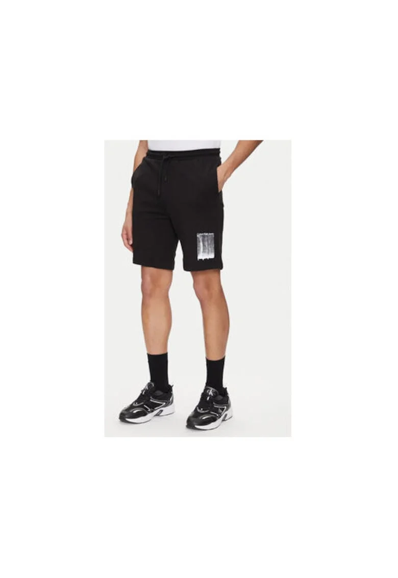 Pantaloni scurti sport barbati,  negru, bumbac, Negru