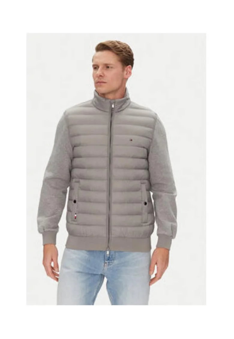 Geaca de tranzitie barbati,  gri, 100% poliamida, 72% bumbac organic, 28% poliester