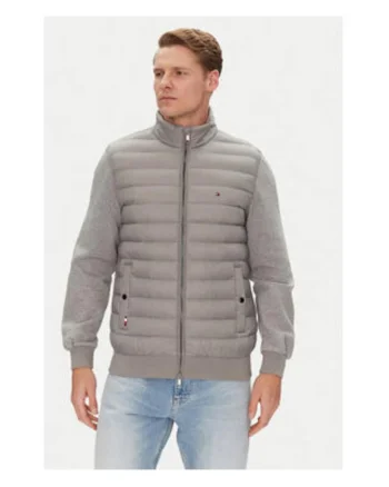 Geaca de tranzitie barbati,  gri, 100% poliamida, 72% bumbac organic, 28% poliester