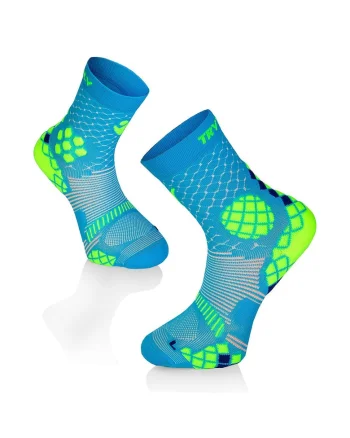 Sosete compresive pentru sport COMPRESSION SOCKS Turquoise Yellow