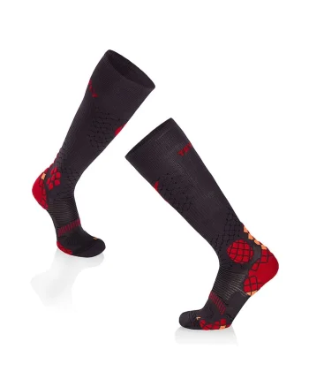 Sosete compresive pentru alergat 3/4 COMPRESSION SOCKS Antracit - Rosu