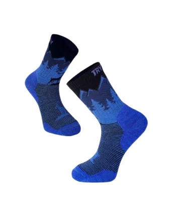 Sosete pentru Drumetie din Lana de Merinos cu Capricorn Alpin Albastru