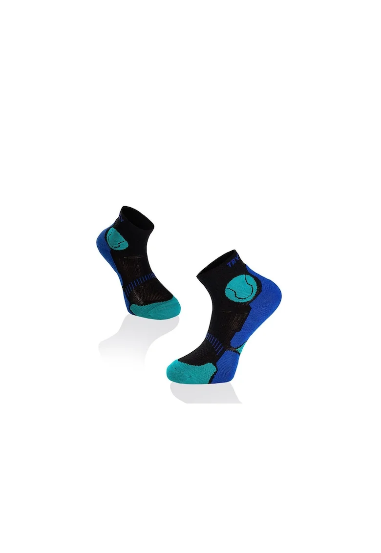 Sosete scurte pentru tenis, Fusion Turquoise Black Blue
