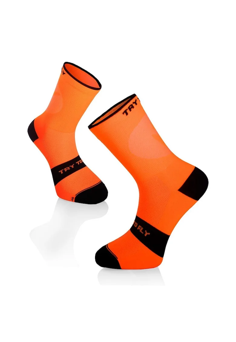 Sosete de ciclism usoare Portocaliu Fluo