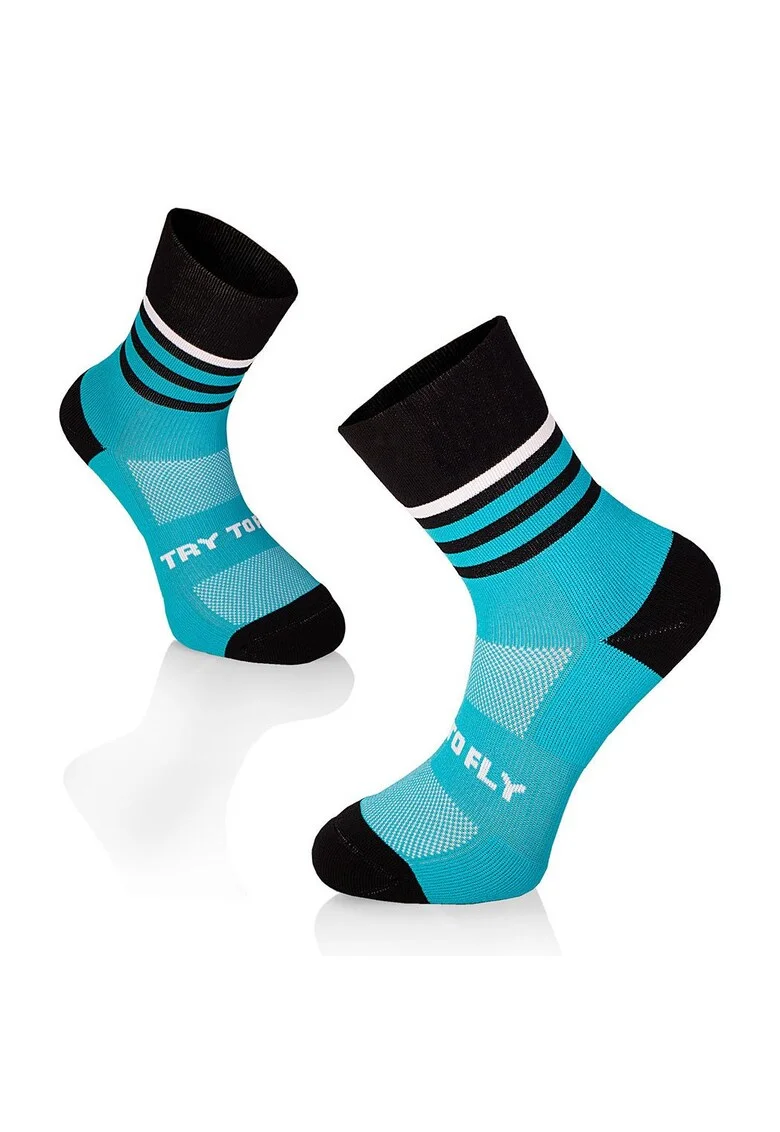 Sosete pentru alergat RUNNING MICROLON SOCKS Turquoise - Black