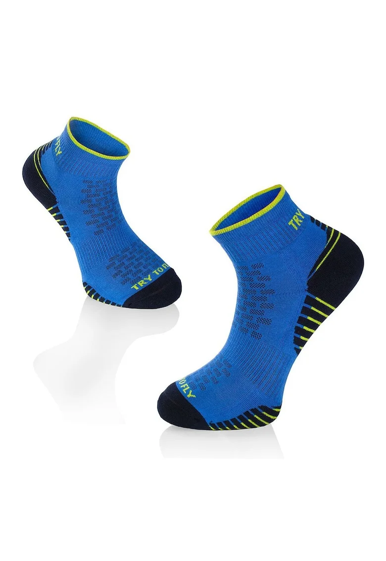 Sosete scurte, pentru alergat din bumbac organic RUNNING ANKLE SOCKS Dark Blue