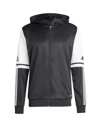 Hanorac sport barbati, adidas, Squadra 25, negru, material poliester reciclat, cu fermoar pe toata lungimea