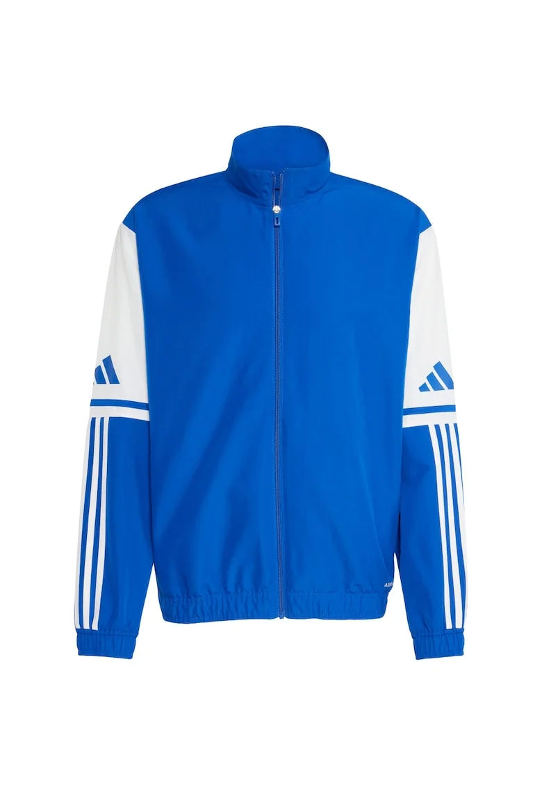 Hanorac sport barbati adidas Squadra 25, albastru, poliester, cu fermoar si guler vertical,
