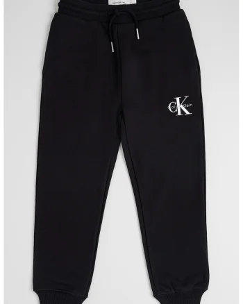 Pantaloni relaxed fit de trening cu imprimeu logo discret, Negru