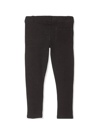 Pantaloni jegging copii  bumbac, negru, confortabili, cu inchidere practica,