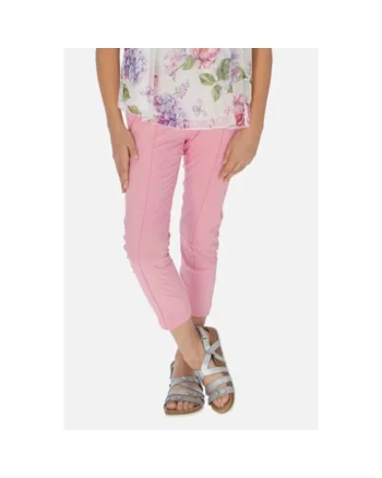 Pantaloni copii  drepti, roz, 97% bumbac, cu buzunare
