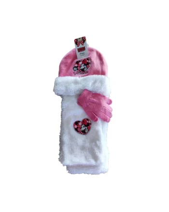 Set accesorii de iarna copii,  minnie mouse, manusi, fular si caciula, acril