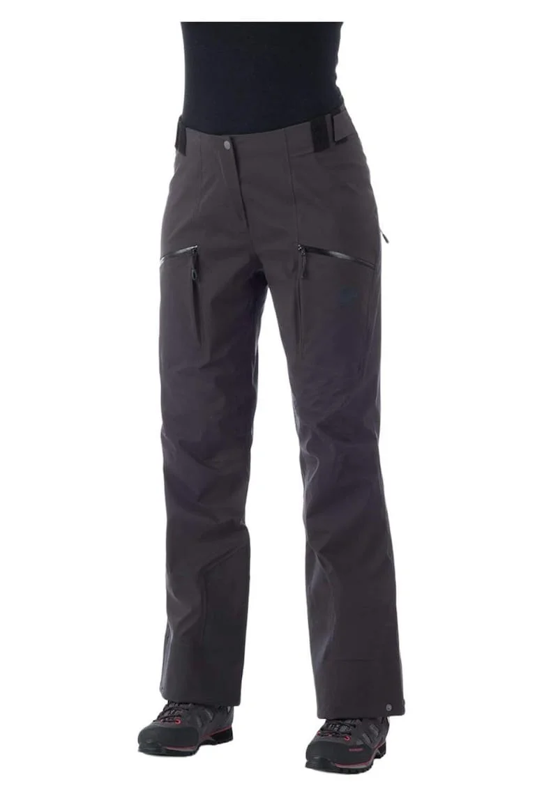 Pantaloni de schi dama,  Poliamida, Rezistent la apa, Ajustare talie, Negru,