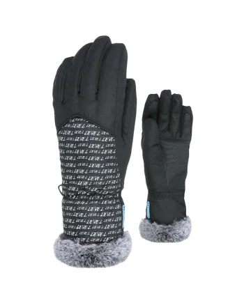 Manusi ski copii, Level, Piele/Poliester, Negru,
