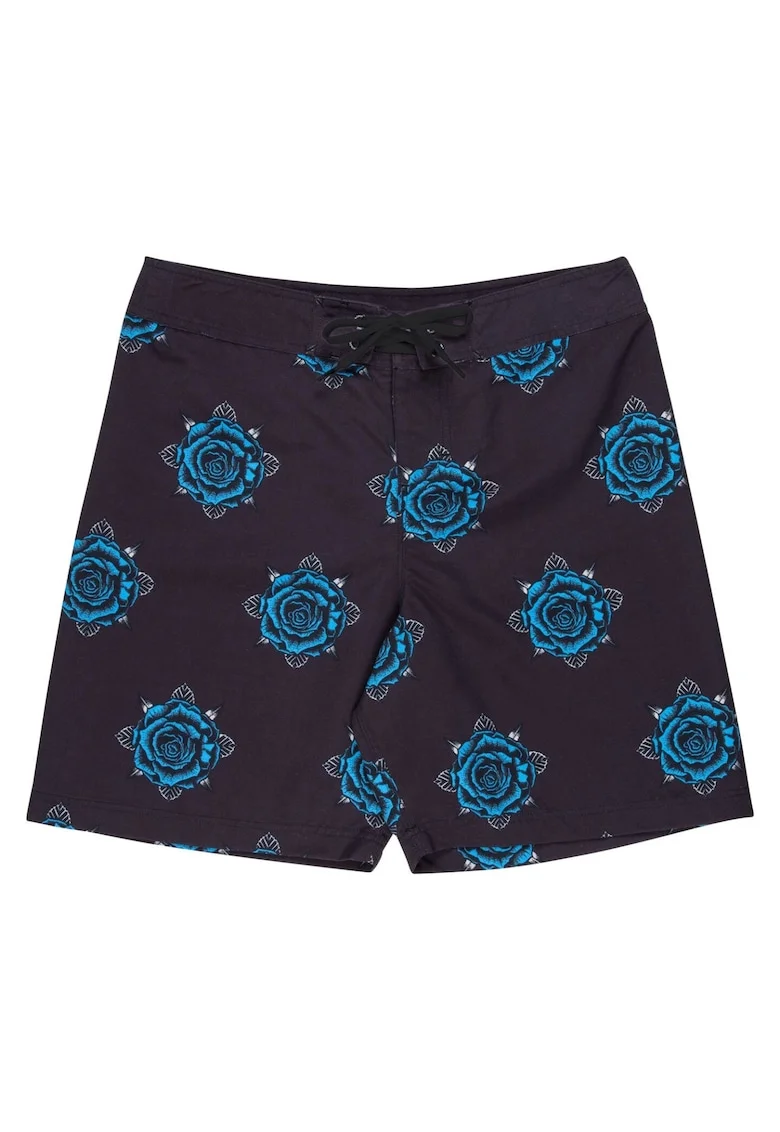 Pantaloni scurti inot barbati,  poliester, negru/albastru,