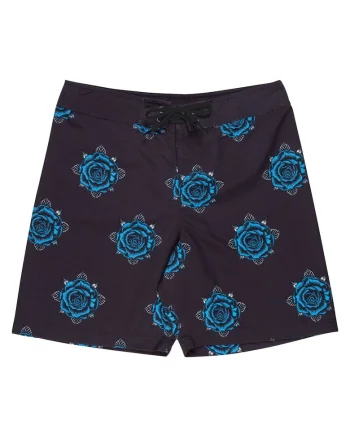 Pantaloni scurti inot barbati,  poliester, negru/albastru,
