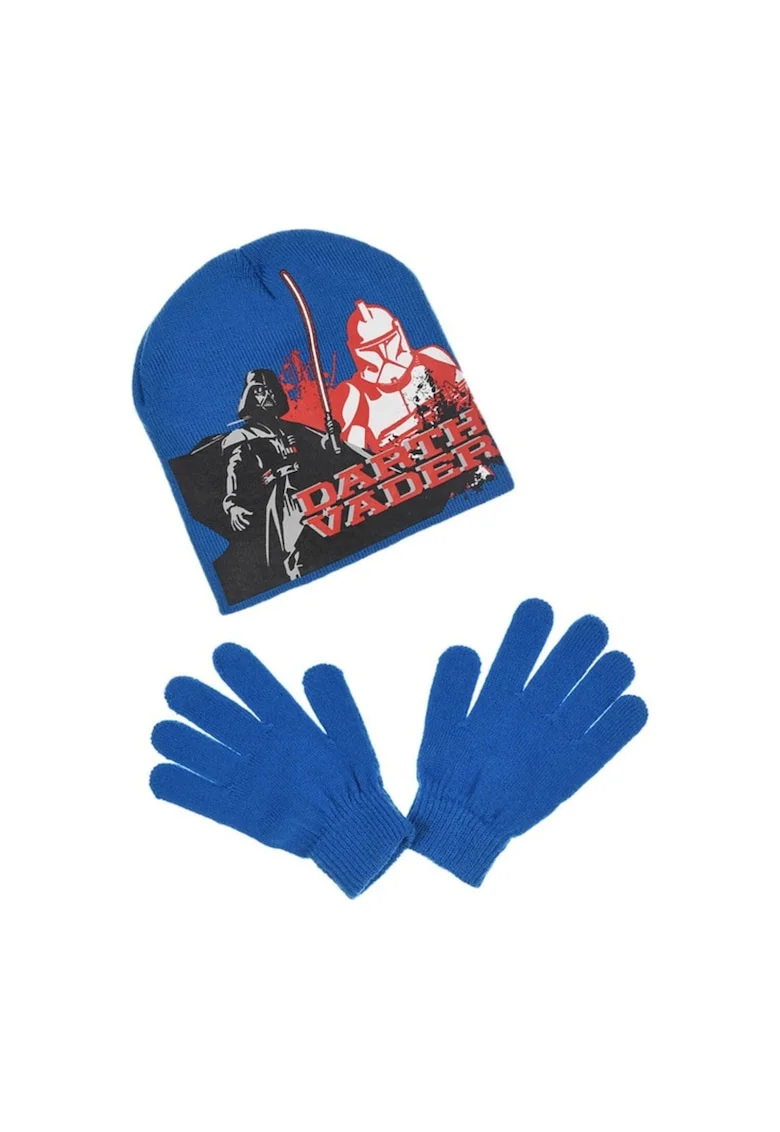 Set si manusi  Star Wars, albastru, acril