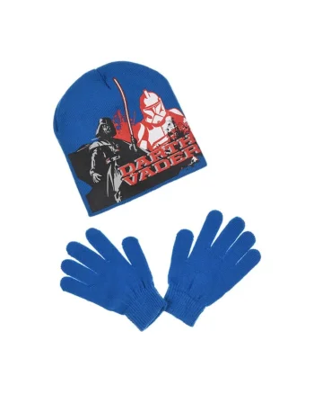 Set si manusi  Star Wars, albastru, acril