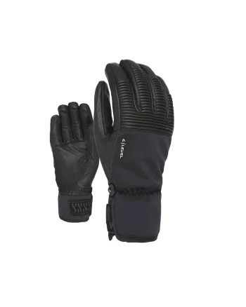 Manusi schi barbati, Level, Piele naturala, Negru,