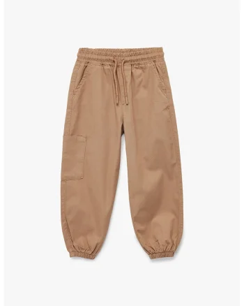 Pantaloni relaxed-fit din bumbac, Maro inchis