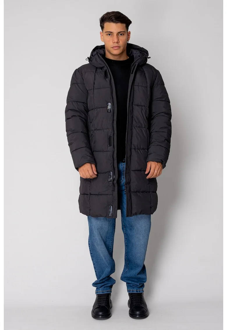 Geaca lunga cu fermoar Grey Anthracite I 18688, Gri