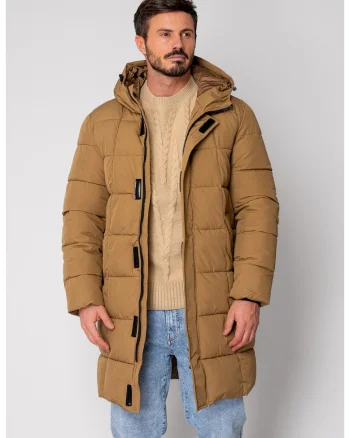 Geaca lunga cu fermoar Brown I 18683, Maro