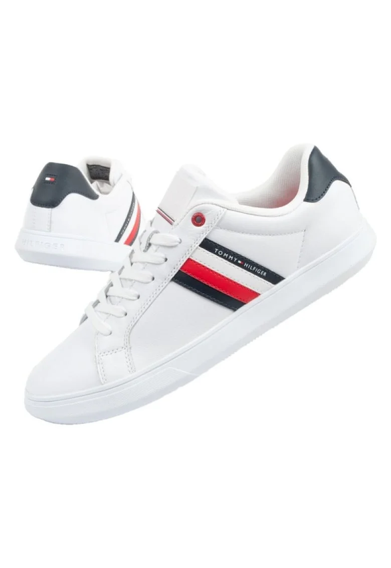 Sneakers barbati,  40% Poliester, 40% Piele naturala, 20% Poliuretan, Alb, 27124