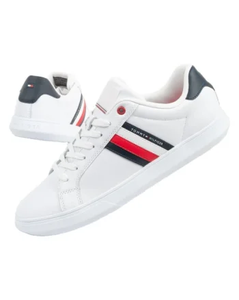 Sneakers barbati,  40% Poliester, 40% Piele naturala, 20% Poliuretan, Alb, 27124