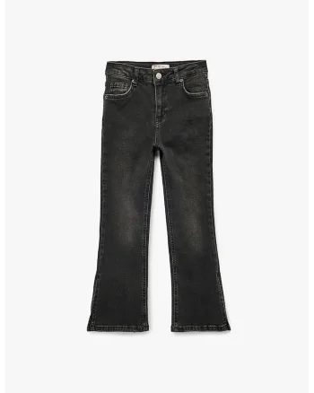 Blugi slim fit evazati, Negru stins