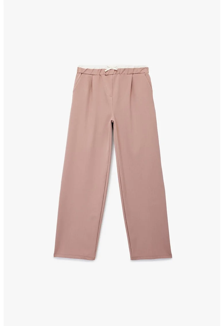 Pantaloni drepti cu buzunare, Roz prafuit
