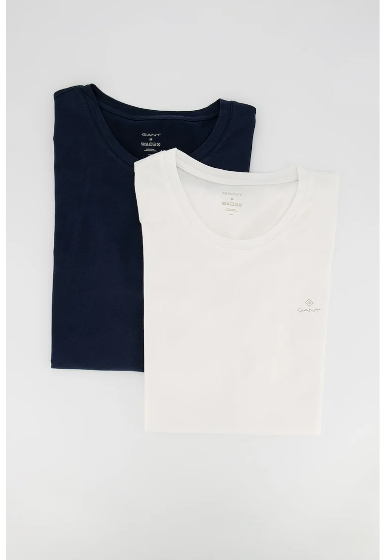 Tricou de casa din bumbac cu detaliu logo pe piept - 2 piese