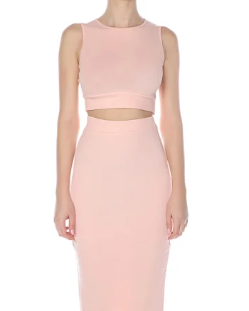 Top crop cu aplicatie logo, Roz