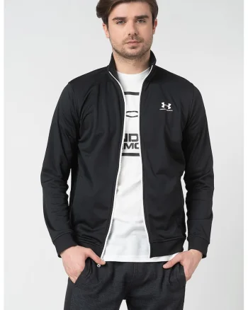Bluza de trening cu fermoar, pentru antrenament Sportstyle, Negru stins